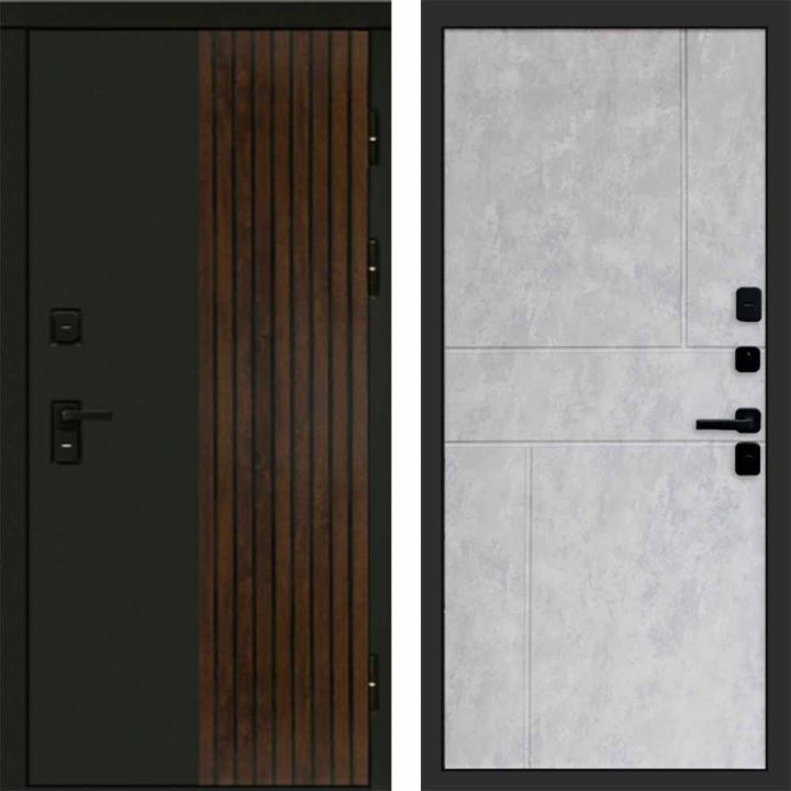 Входная дверь Termo-door Премиум винорит Форт Дуб с терморазрывом - Горизонт Бетон светлый