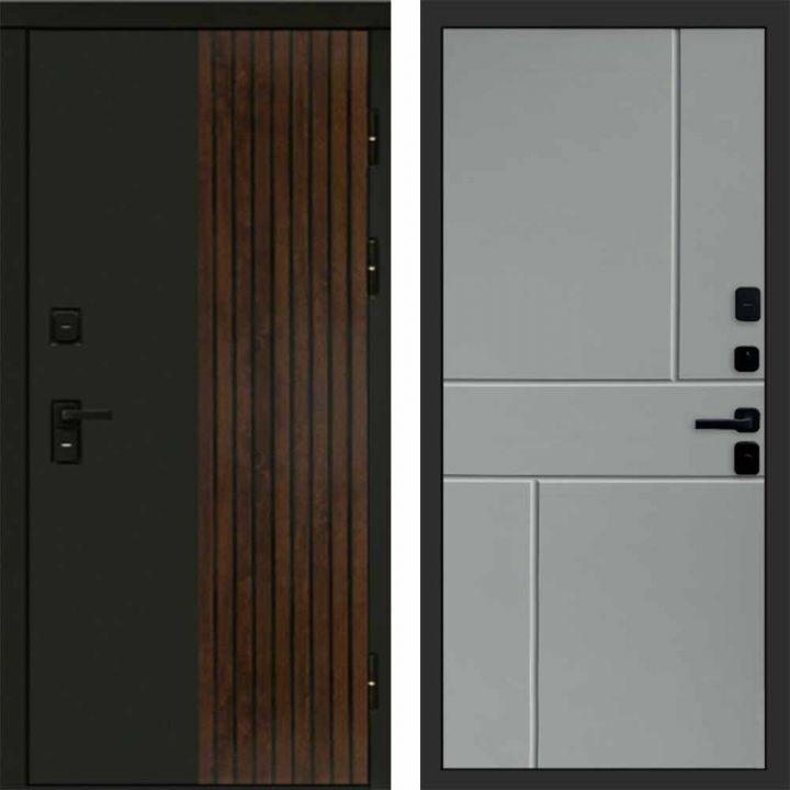 Входная дверь Termo-door Премиум винорит Форт Дуб с терморазрывом - Горизонт Грей софт