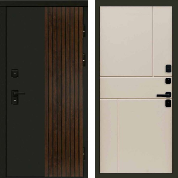 Входная дверь Termo-door Премиум винорит Форт Дуб с терморазрывом - Горизонт Слоновая кость