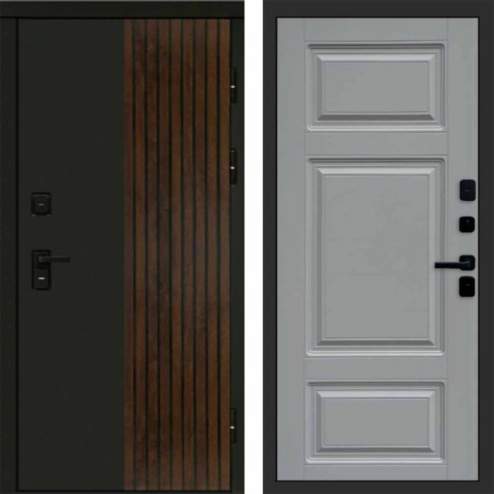 Входная дверь Termo-door Премиум винорит Форт Дуб с терморазрывом - Лион Грей софт