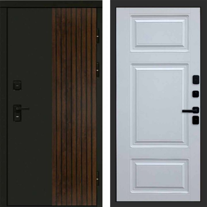 Входная дверь Termo-door Премиум винорит Форт Дуб с терморазрывом - Лион Белый софт