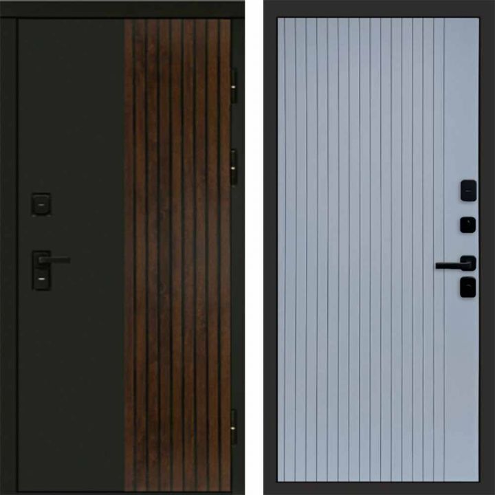 Входная дверь Termo-door Премиум винорит Форт Дуб с терморазрывом - FLAT Грей софт