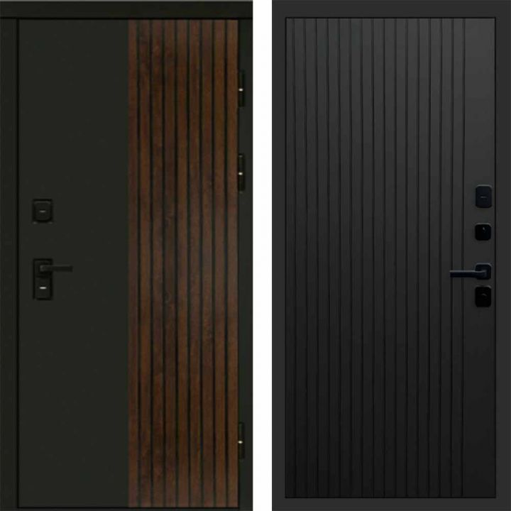 Входная дверь Termo-door Премиум винорит Форт Дуб с терморазрывом - FLAT Черный кварц