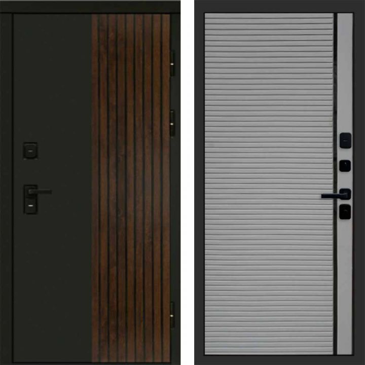 Входная дверь Termo-door Премиум винорит Форт Дуб с терморазрывом - Porte Грей софт