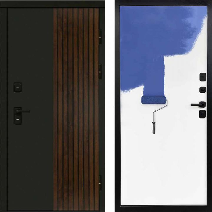 Входная дверь Termo-door Премиум винорит Форт Дуб с терморазрывом - Грунт под покраску