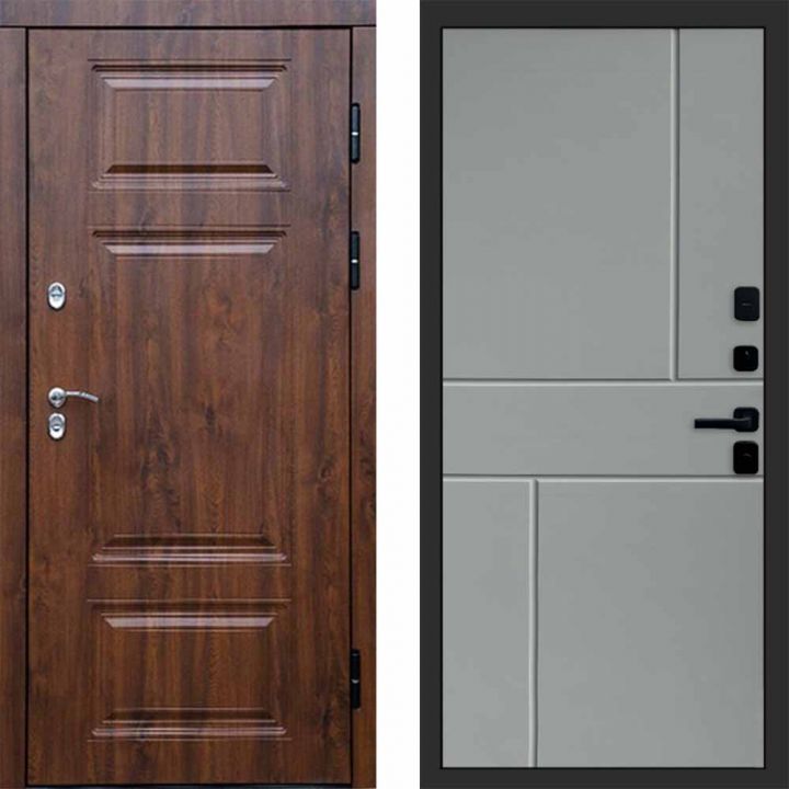 Входная дверь Termo-door Премиум винорит Дуб с терморазрывом - Горизонт Грей софт