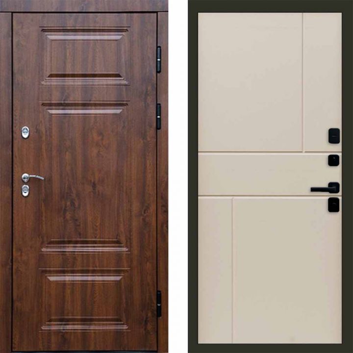 Входная дверь Termo-door Премиум винорит Дуб с терморазрывом - Горизонт Слоновая кость