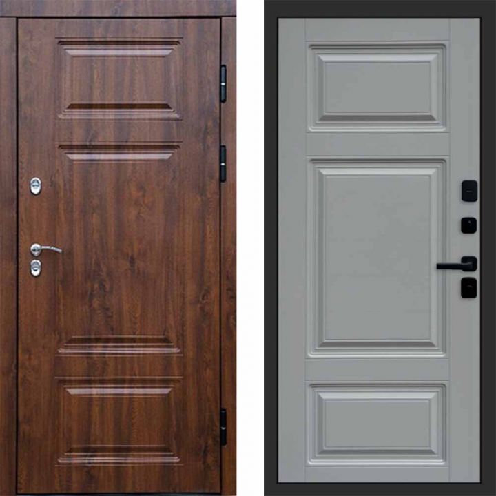 Входная дверь Termo-door Премиум винорит Дуб с терморазрывом - Лион Грей софт