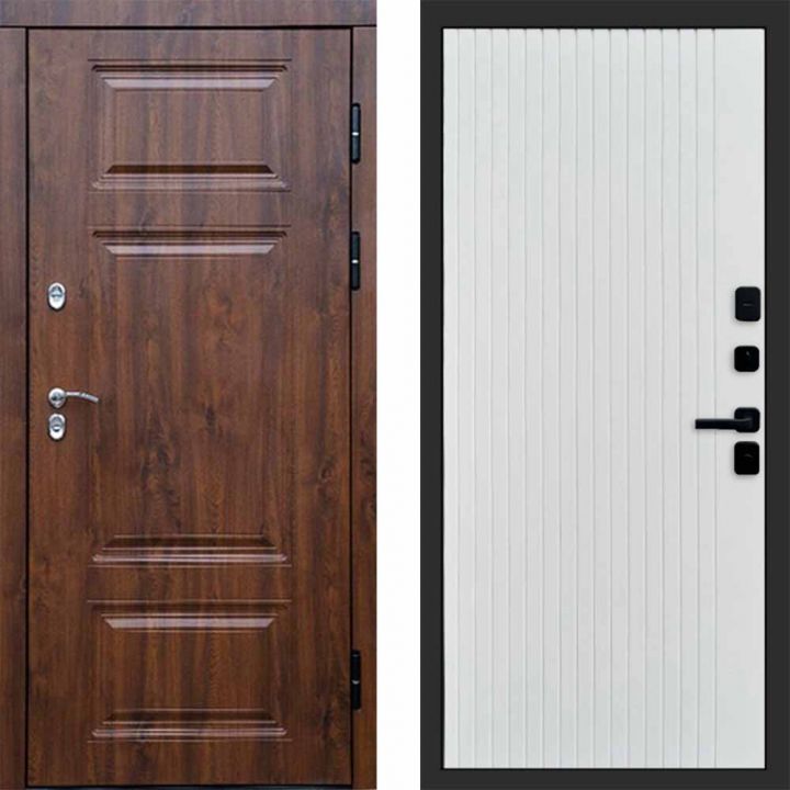 Входная дверь Termo-door Премиум винорит Дуб с терморазрывом - FLAT Белый софт