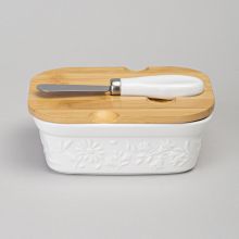 МАСЛЕНКА С ДЕР. КРЫШКОЙ, НОЖОМ ДЛЯ МАСЛА 15*11*6 СМ 330 МЛ
