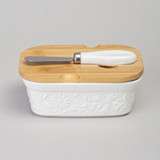 МАСЛЕНКА С ДЕР. КРЫШКОЙ, НОЖОМ ДЛЯ МАСЛА 15*11*6 СМ 330 МЛ