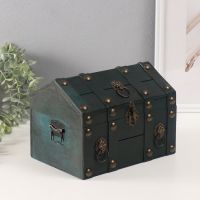 Шкатулка сундук дерево "Леон" зелёный 24х17х18,5 см