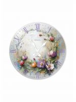Часы настенные Fiori, прованс, интерьерные, плавный ход, d=33.5 см, цветочный дизайн