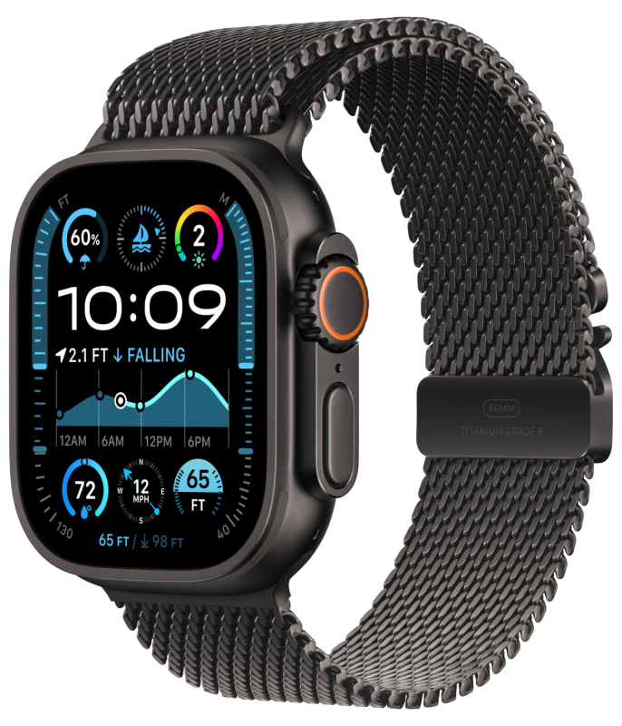 Apple watch Ultra 2 (2024) (МЕТАЛИЧЕСКИЙ РЕМЕШОК) Black/Black TML L