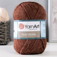 Пряжа для вязания спицами, крючком YarnArt, Silky Royal, 65% мериносовая шерсть, 35% искусственный шёлк, 140 м/50 г, (436 коричневый)