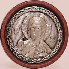 Икона Иисуса Христа Спасителя (5,5см) круглая в авто
