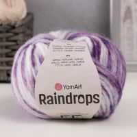 Пряжа для вязания спицами, крючком YarnArt, Raindrops, 18% шерсть, 35% полиамид, 47% акрил, 115 м/50 г, (2914 сирень меланж)