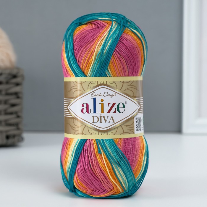 Пряжа для вязания спицами, крючком ALIZE, Diva Batik, 100% микрофибра, 350 м/100 г, (4572)