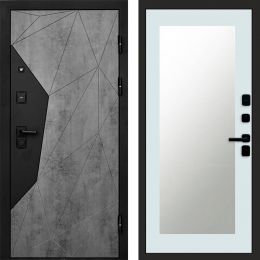 Входная дверь Termo-door Авангард Бетон - Зеркало триумф Белый софт
