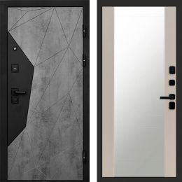 Входная дверь Termo-door Авангард Бетон - Зеркало Слоновая кость