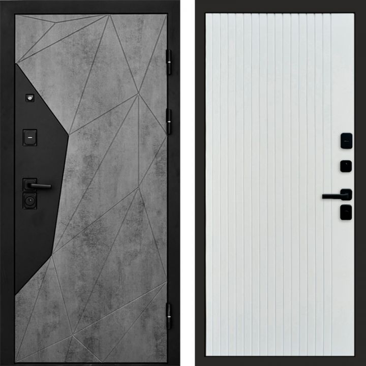 Входная дверь Termo-door Авангард Бетон - FLAT Белый софт