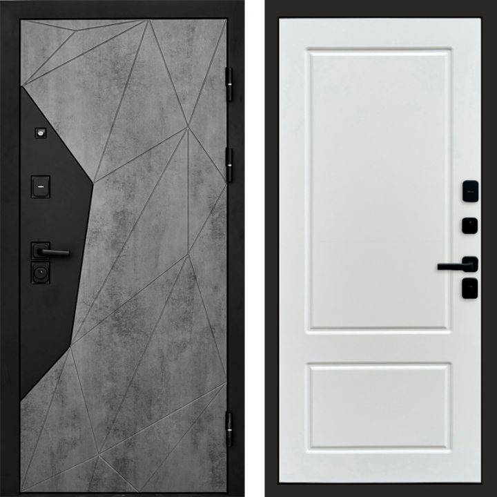 Входная дверь Termo-door Авангард Бетон - Марсель Белый софт