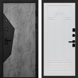 Входная дверь Termo-door Авангард Бетон - Арка Белое дерево