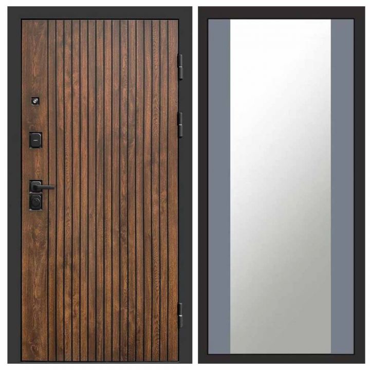 Входная дверь Termo-door Твист Дуб style - Зеркало Грей софт