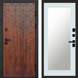 Входная дверь Termo-door Спейс Дуб патина - Зеркало триумф Белый софт