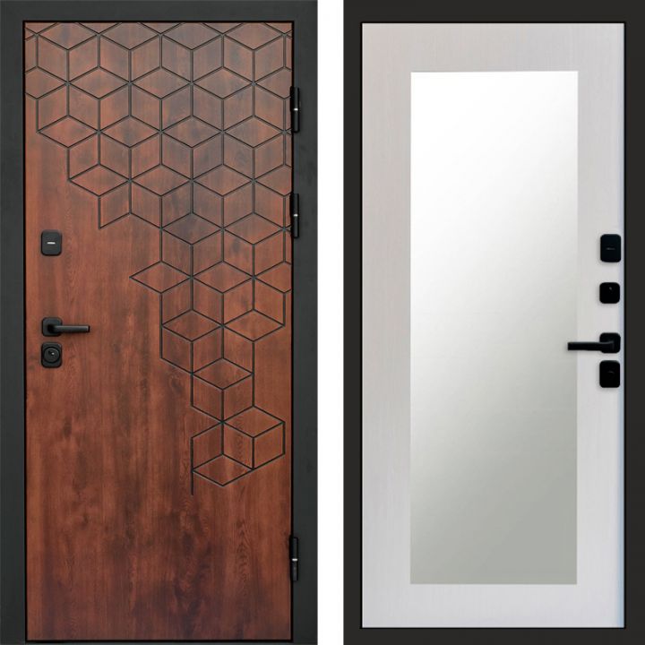 Входная дверь Termo-door Спейс Дуб патина - Зеркало триумф Лиственница