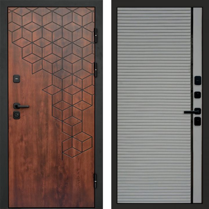 Входная дверь Termo-door Спейс Дуб патина - Porte Грей софт