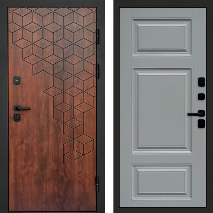 Входная дверь Termo-door Спейс Дуб патина - Лион Грей софт