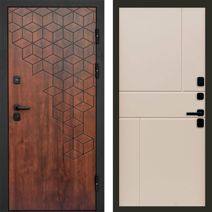 Входная дверь Termo-door Спейс Дуб патина - Горизонт Слоновая кость