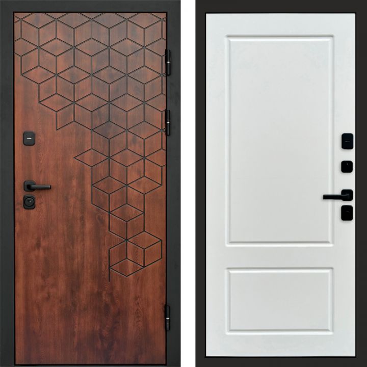 Входная дверь Termo-door Спейс Дуб патина - Марсель Белый софт