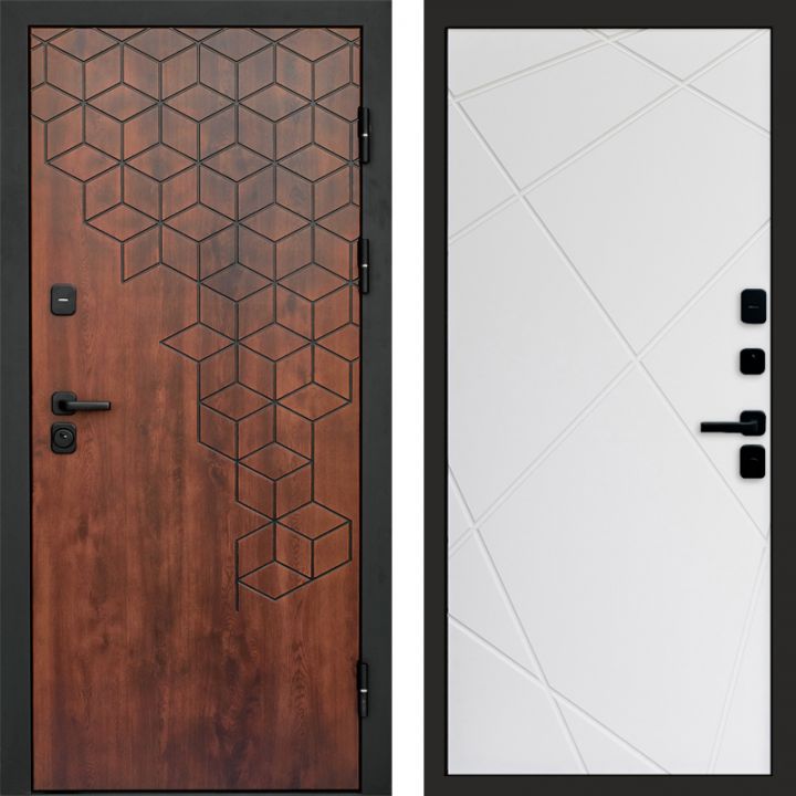 Входная дверь Termo-door Спейс Дуб патина - Лучи Белый