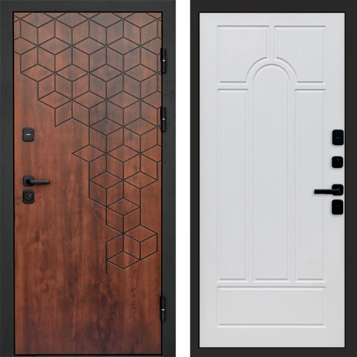 Входная дверь Termo-door Спейс Дуб патина - Арка Белое дерево