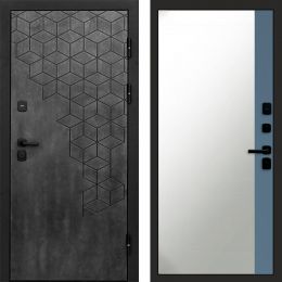 Входная дверь Termo-door Спейс Бетон патина - Широкое Зеркало Фацет Грей софт