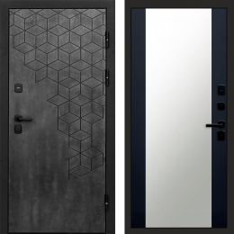 Входная дверь Termo-door Спейс Бетон патина - Зеркало Черный кварц+тонировка