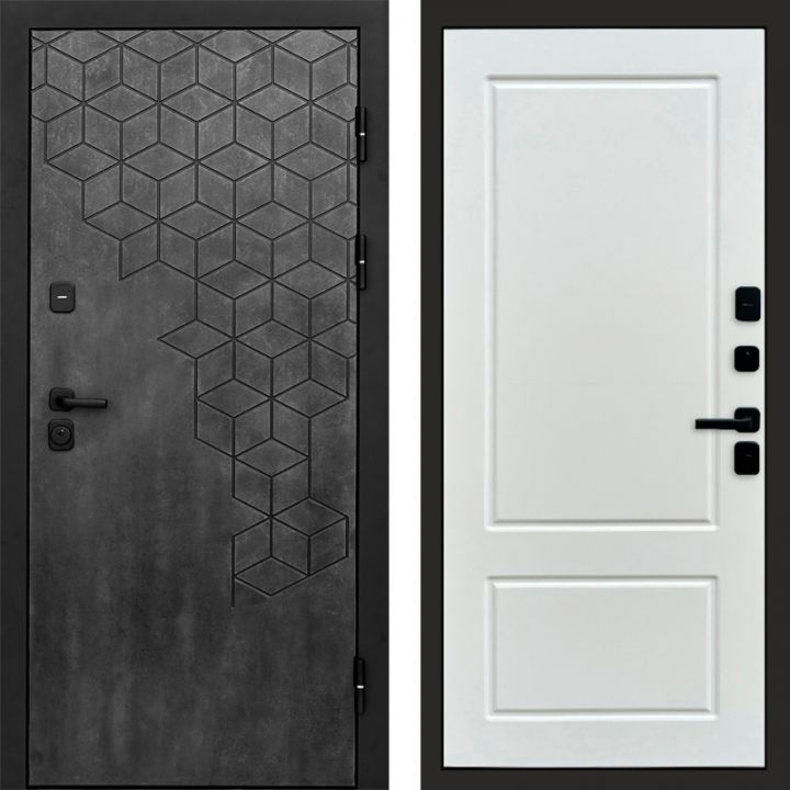 Входная дверь Termo-door Спейс Бетон патина - Марсель Белый софт
