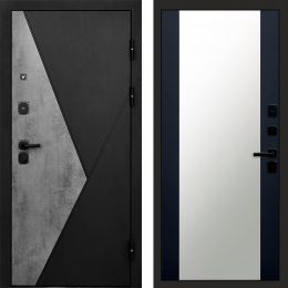 Входная дверь Termo-door Матрикс Бетон - Зеркало Черный кварц+тонировка