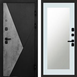 Входная дверь Termo-door Матрикс Бетон - Зеркало триумф Белый софт