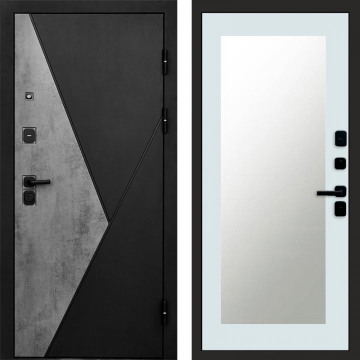 Входная дверь Termo-door Матрикс Бетон - Зеркало триумф Белый софт