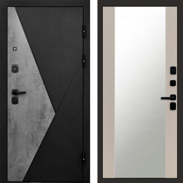 Входная дверь Termo-door Матрикс Бетон - Зеркало Слоновая кость