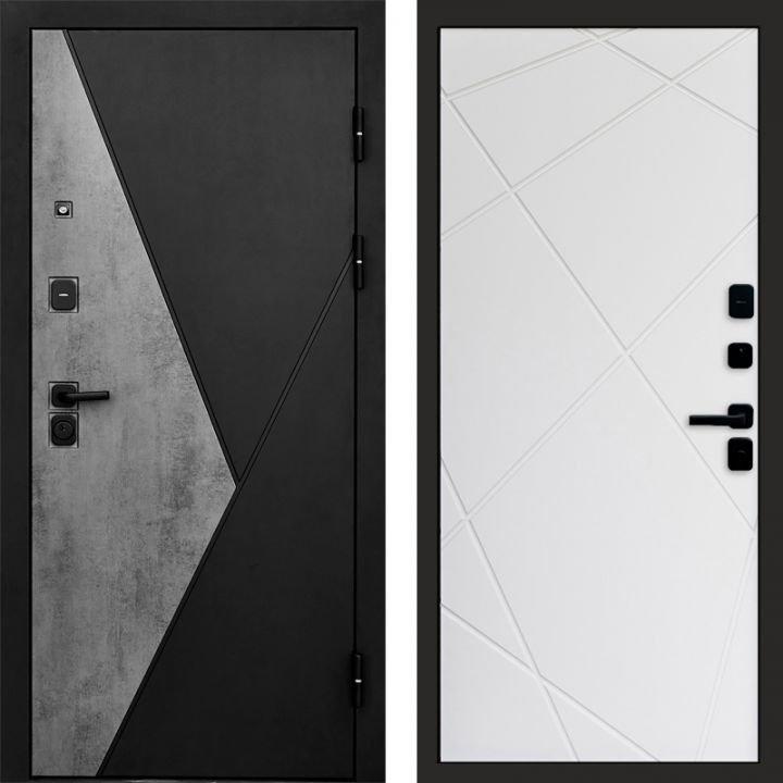 Входная дверь Termo-door Матрикс Бетон - Лучи Белый