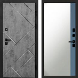 Входная дверь Termo-door Стоун Бетон - Широкое Зеркало Фацет Грей софт