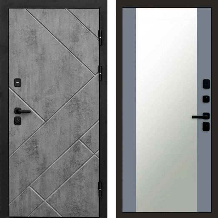 Входная дверь Termo-door Стоун Бетон - Зеркало Грей софт