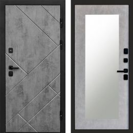 Входная дверь Termo-door Стоун Бетон - Зеркало триумф Бетон светлый