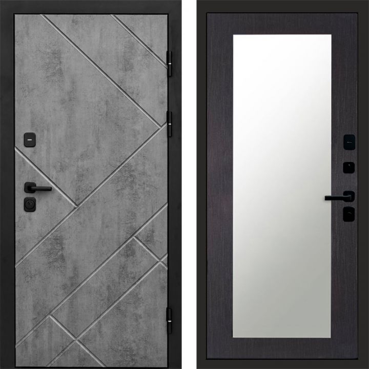 Входная дверь Termo-door Стоун Бетон - Зеркало триумф Венге