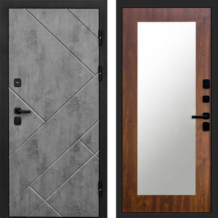 Входная дверь Termo-door Стоун Бетон - Зеркало триумф Дуб