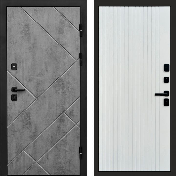 Входная дверь Termo-door Стоун Бетон - FLAT Белый софт